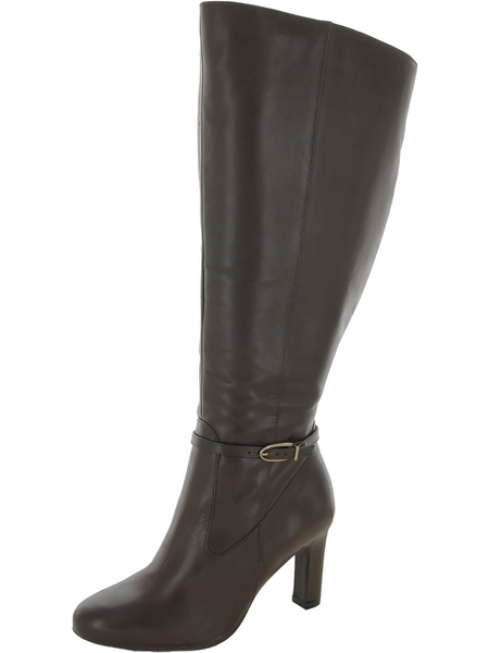 henny womens leather wide calf knee-high boots