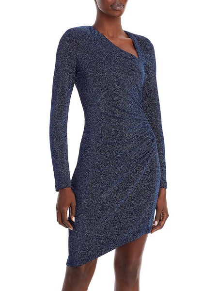 womens metallic asymmetric cocktail and party dress