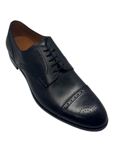 brooking 6236520 men's black calf plain leather oxford shoes