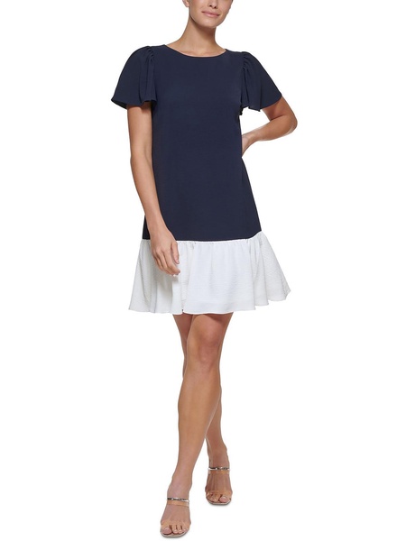 womens trapeze flutter sleeves shift dress