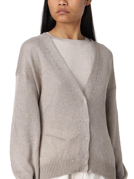 linen cardigan in beige