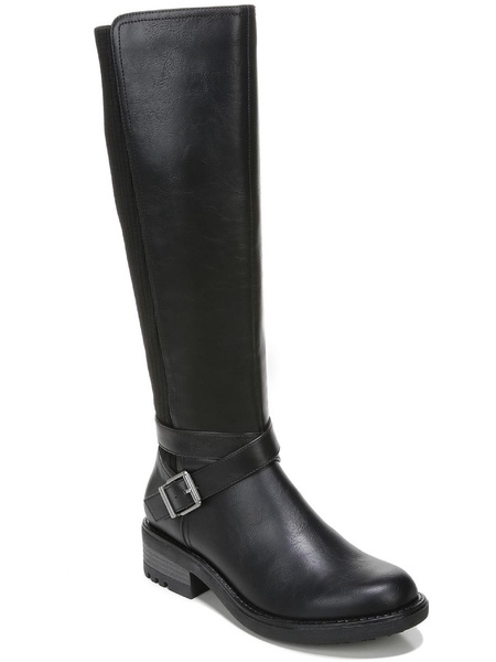 karter womens faux leather stretch knee-high boots