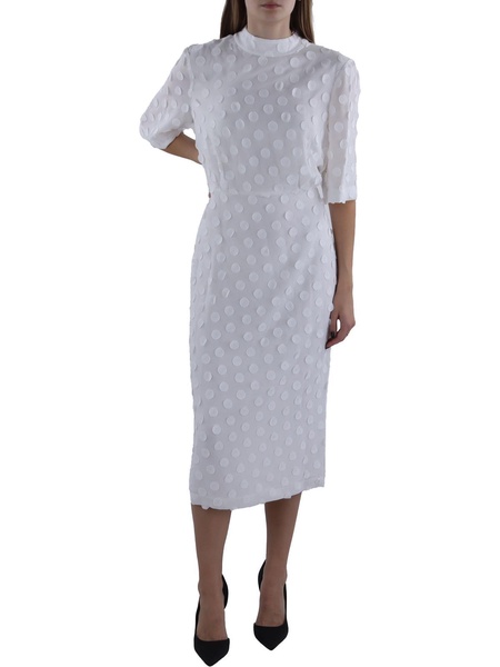 womens below knee polka dot midi dress