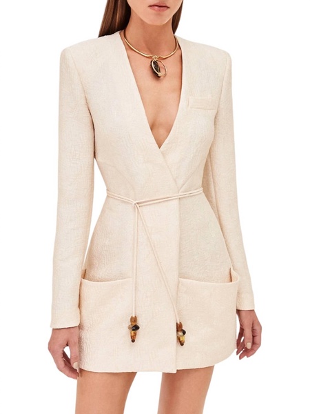 marsci dress in ivory brocade