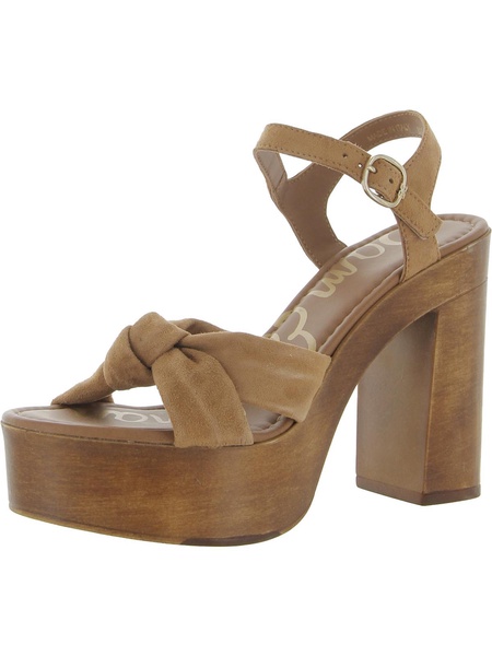 trista womens knot-front ankle strap platform sandals