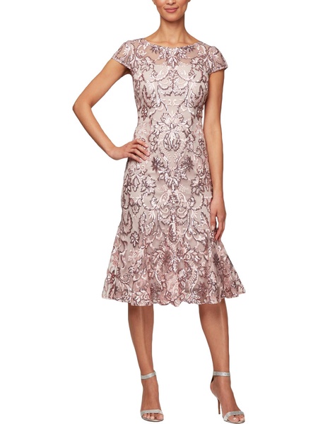 womens sequined knee-length cocktail dress