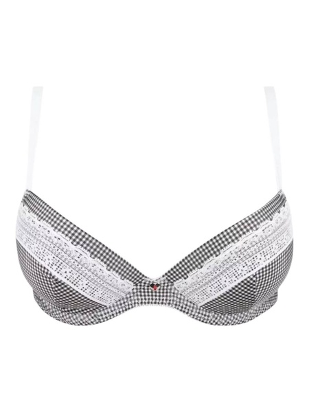 vichy citadine three part seam bra in black/white