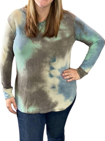 fall tie dye hoodie in teal