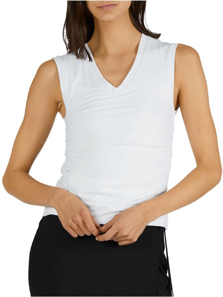 womens rouched v neck tank top