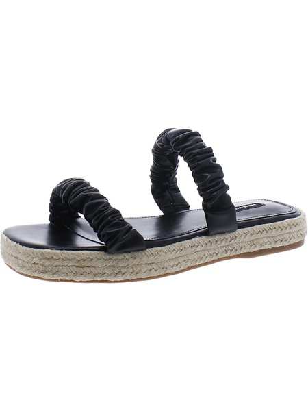 peacock 3 womens faux leather espadrille slide sandals