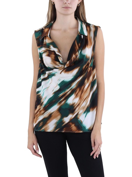 womens drop front abstract pullover top