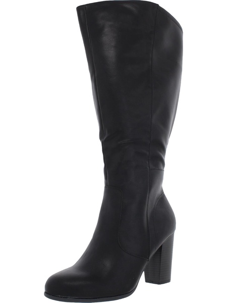 addyy womens faux leather extra wide calf knee-high boots