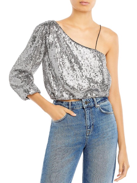 lucinda womens sequined short cropped