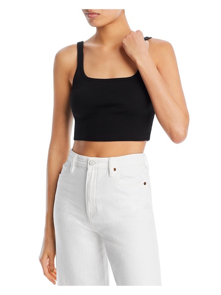womens ribbed ribbed knit cropped