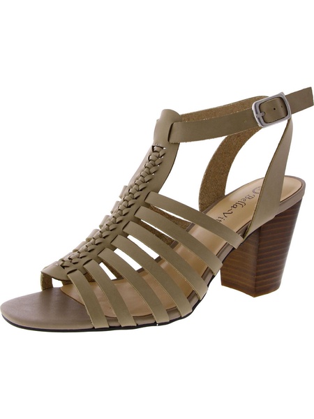 womens adjustable open toe block heel