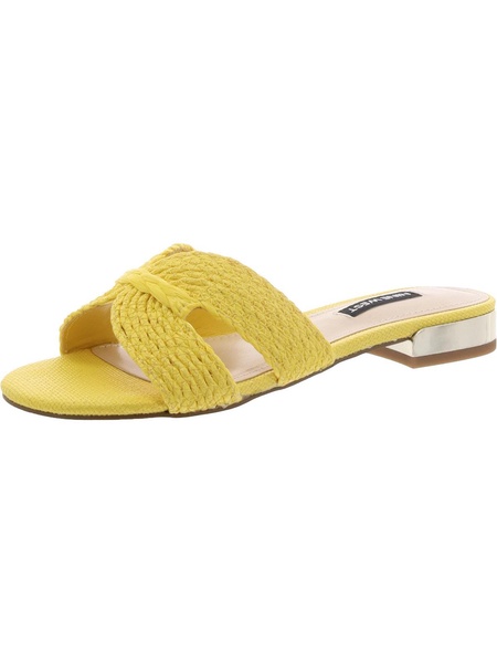 wn irenie 2 womens woven metallic slide sandals