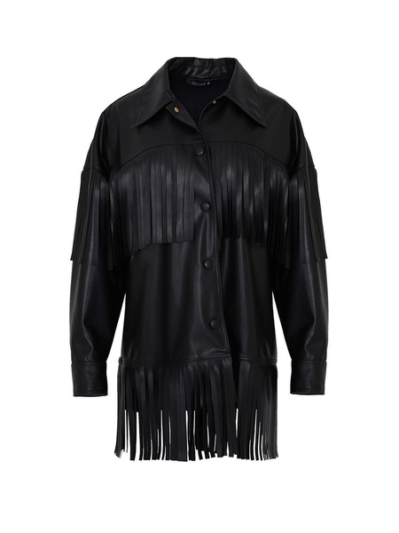 fringe faux suede jacket
