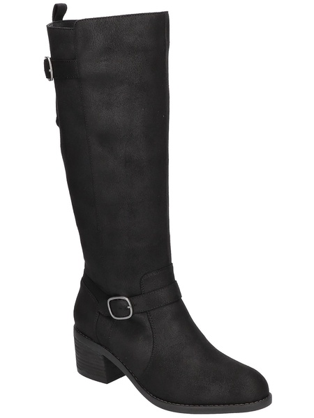 baina womens faux suede side zip knee-high boots
