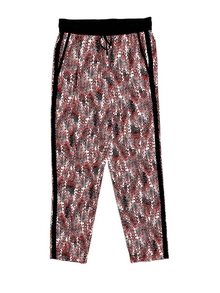 women's snake print drawstring jogger pants in multicolor
