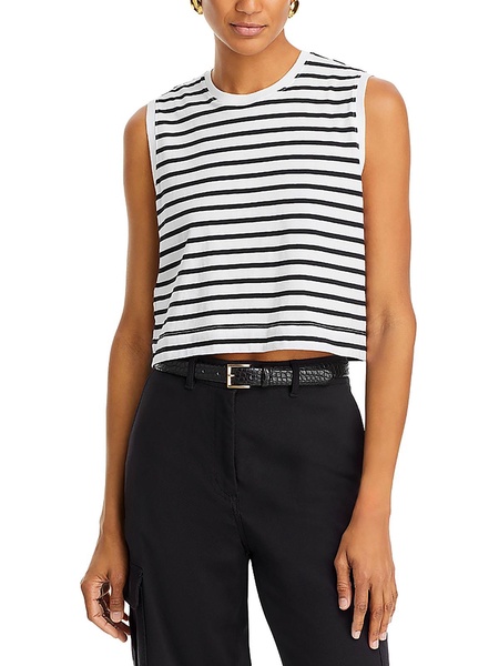 womens crewneck sleeveless cropped