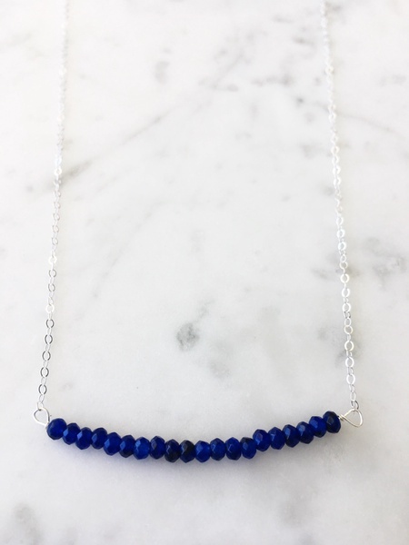michelle bar demi fine necklace in sapphire