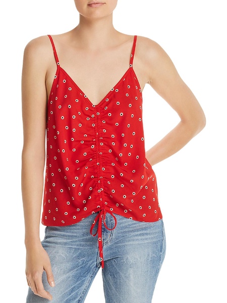 ditsy daisy womens ruched printed tank top