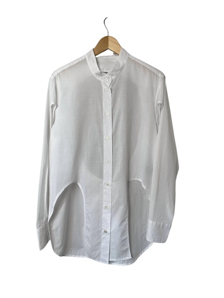 women's backless button up blouse in white