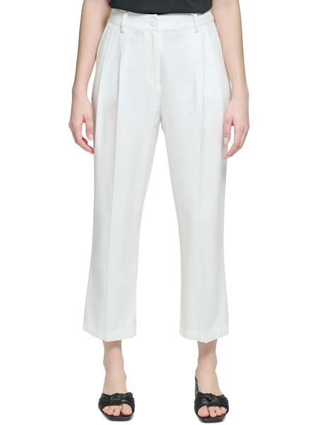 womens high rise pleated straight leg pants