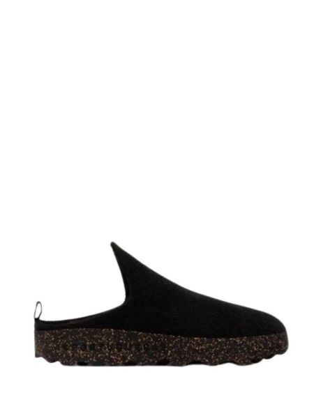 unisex round toe come mule in black