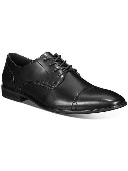 quincy mens faux leather toe-cap loafers