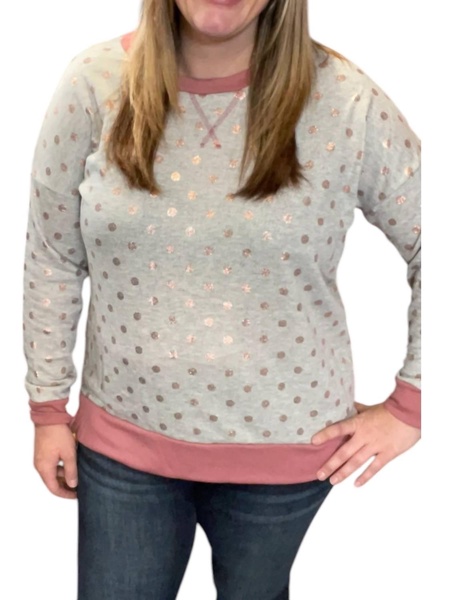 dot weekender tee in rose gold/heather grey