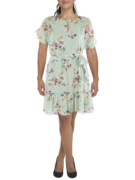 womens georgette knee-length shift dress