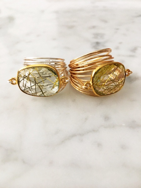 torrey ring in golden rutilated quartz - 14k gold fill / sterling silver