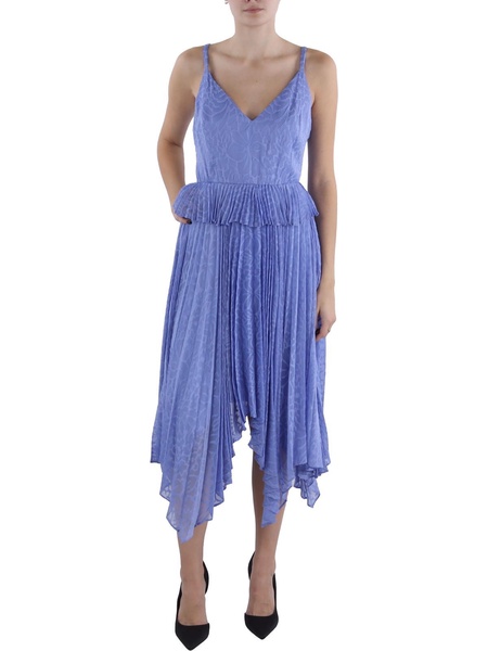 womens pleated sleeveless midi dress