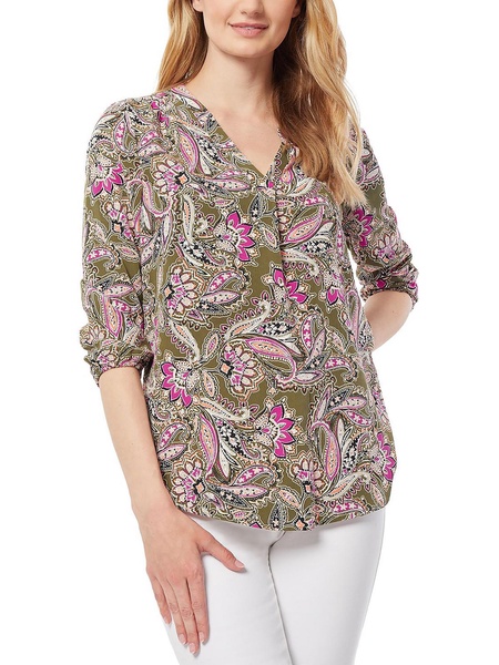 womens paisley v-neck blouse