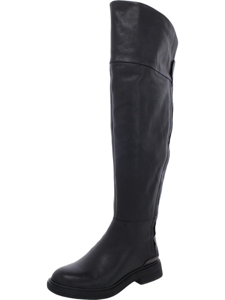 battina womens leather block heel over-the-knee boots