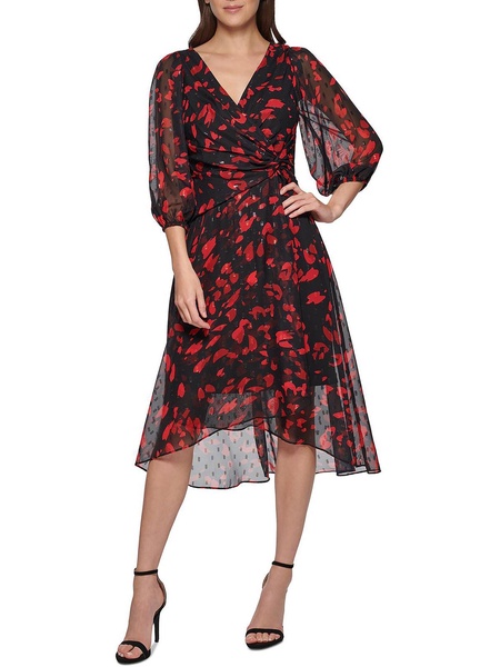 womens printed calf midi dress