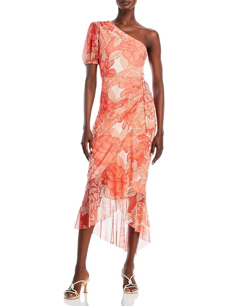 womens mesh hi-low evening dress