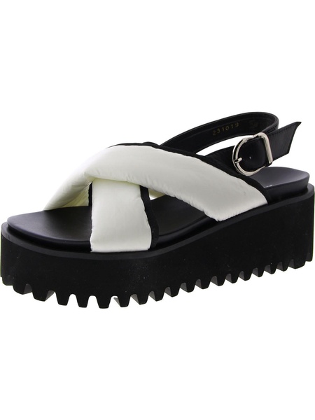 womens adjustable open toe flatform sandals