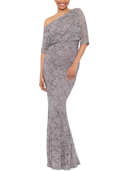 womens sequined one shoulder evening dress