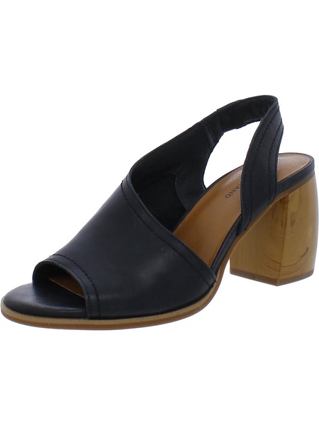 xilna womens leather slip on slingback heels