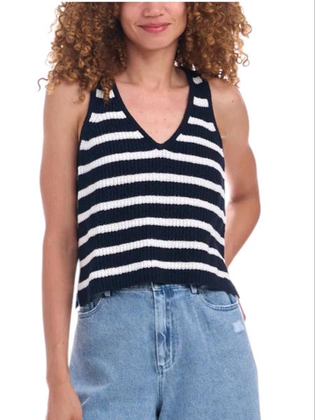 dierdre sweater tank top in navy/white