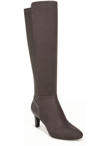 gracie womens faux suede heels knee-high boots
