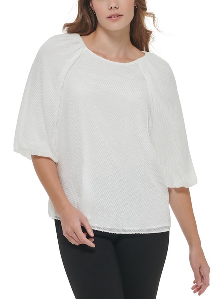 womens textured puff sleeve blouse