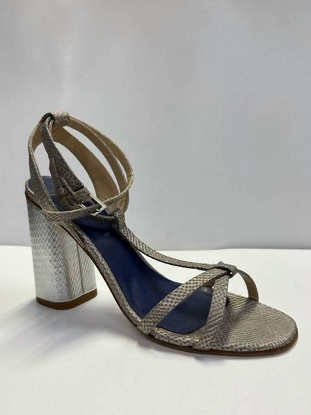 lavagna t-strap heels in rame/grigio