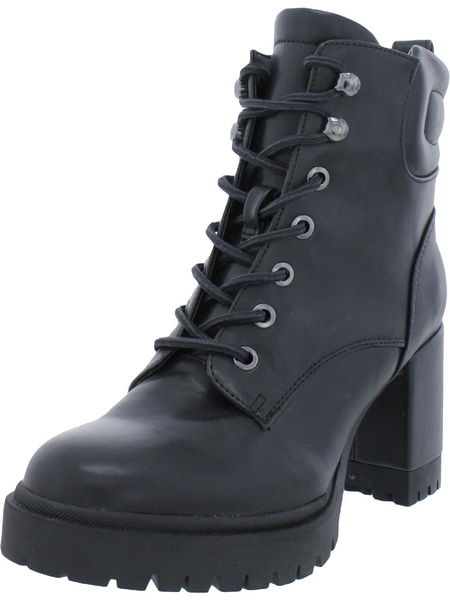 esen  womens faux leather ankle motorcycle boots