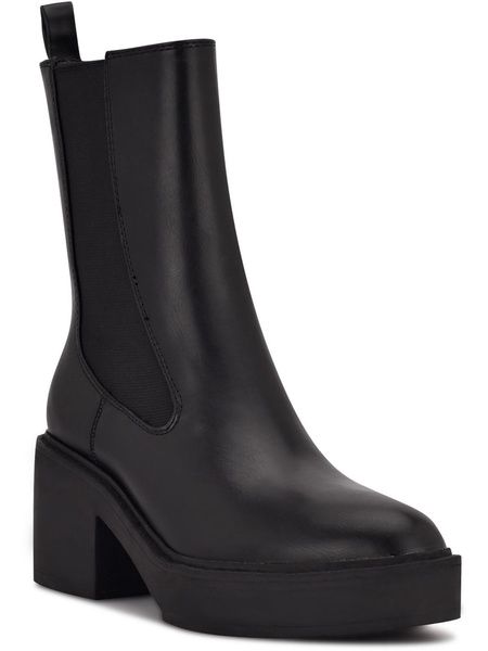 doleas womens faux leather mid-calf chelsea boots