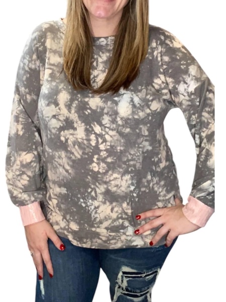 criss cross back sweater in gray