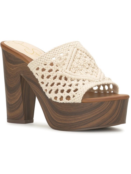shelbie 5 womens macrame slip on heels