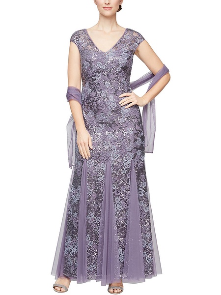 womens lace trumpet evening dress